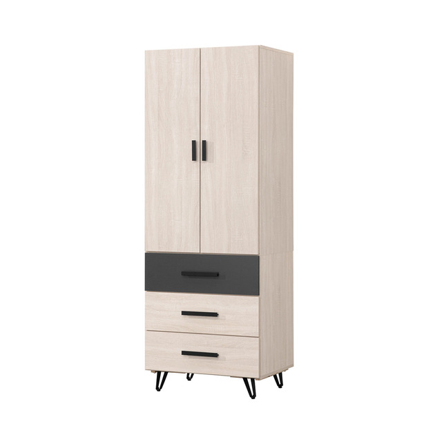 雙色2.5尺三抽衣櫃〈Q577808-3〉