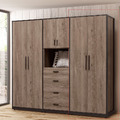 灰橡色2.6尺雙吊衣櫃〈Q577833-7〉