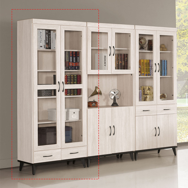 鋼刷白2.7尺下抽書櫃〈Q577923-4〉