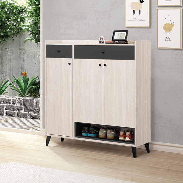 鋼刷白3.8尺鞋櫃〈Q577958-5〉