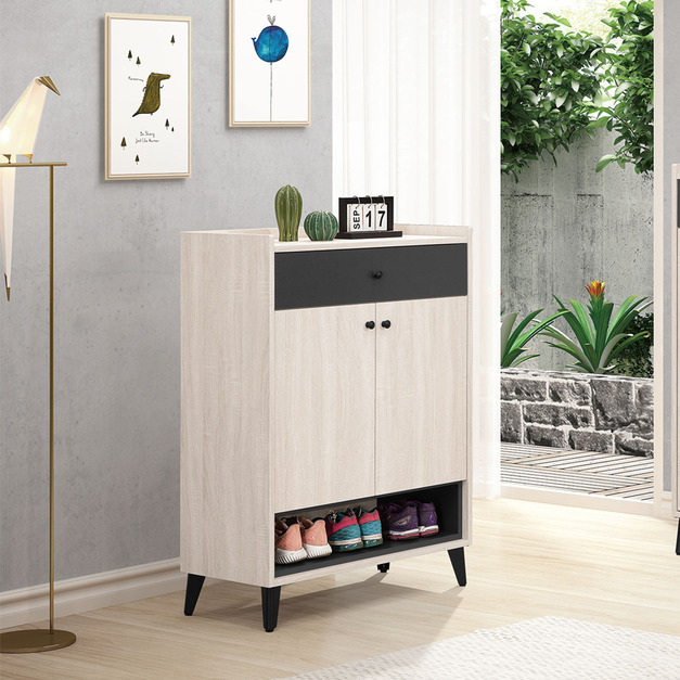 鋼刷白2.6尺鞋櫃〈Q577958-4〉