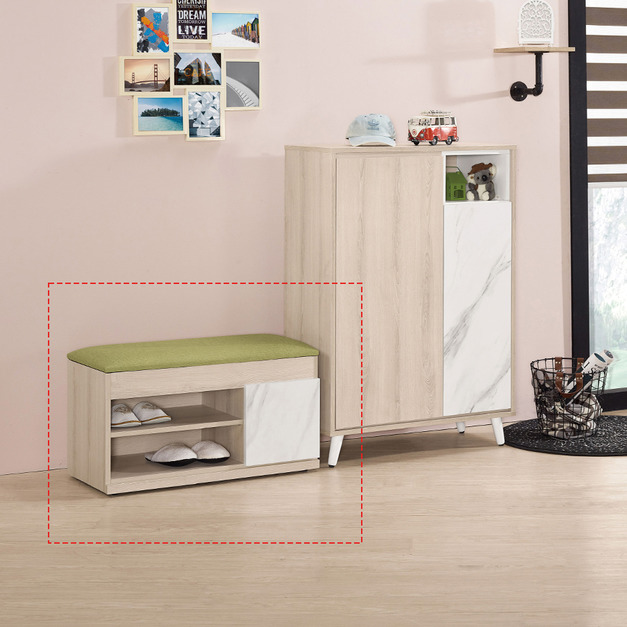 雙色2.6尺座鞋櫃〈Q577953-3〉