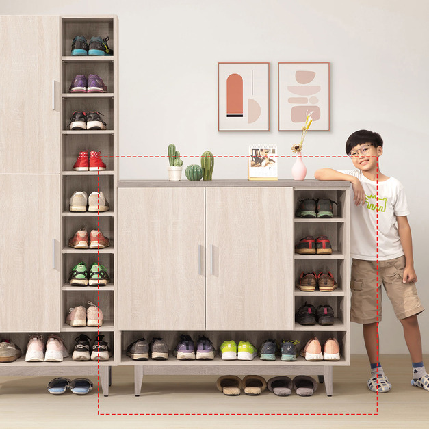 原切白橡4尺鞋櫃〈Q577952-6〉