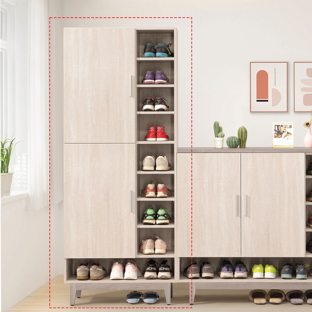 原切白橡2.7尺高鞋櫃〈Q577952-5〉