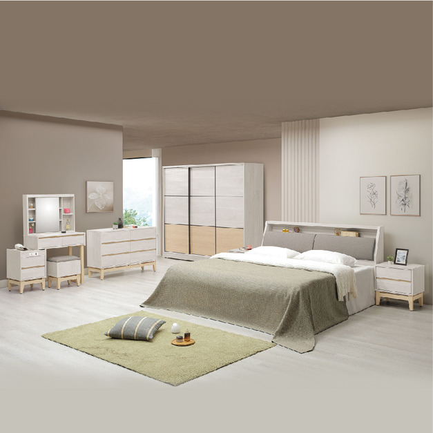 5尺貓抓皮床頭型床組(有6尺)〈Q58929-01〉