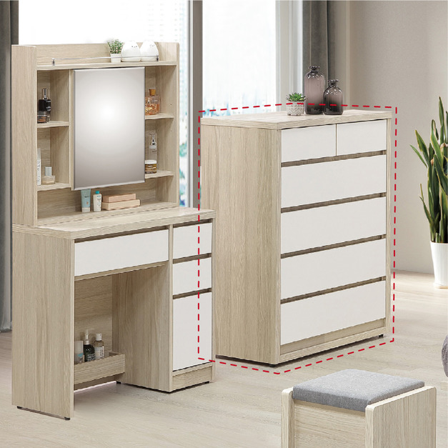 3尺雙色五斗櫃〈Q58935-08〉