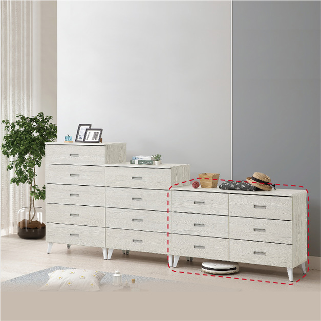 2.5尺淺橡木色六斗櫃〈Q58932-15〉