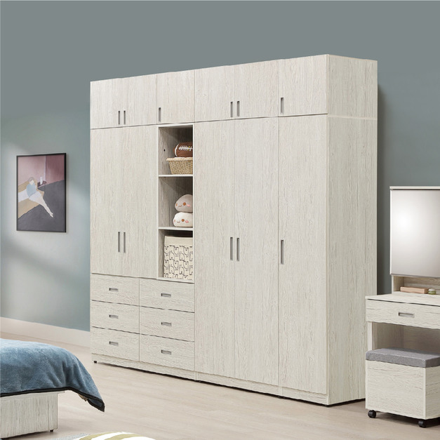 8X7.8尺淺橡木色衣櫃〈Q58932-07〉