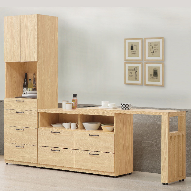 收納櫃伸縮功能桌組(全組)〈Q589368-09〉