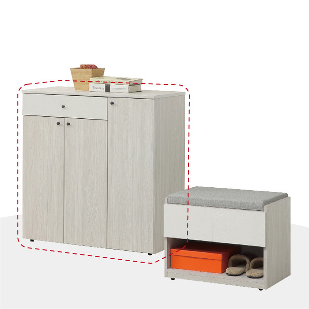 3X3尺白雲木色鞋櫃〈Q589425-05〉