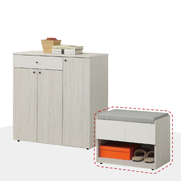 2尺白雲木色貓抓皮坐鞋櫃〈Q589425-06〉