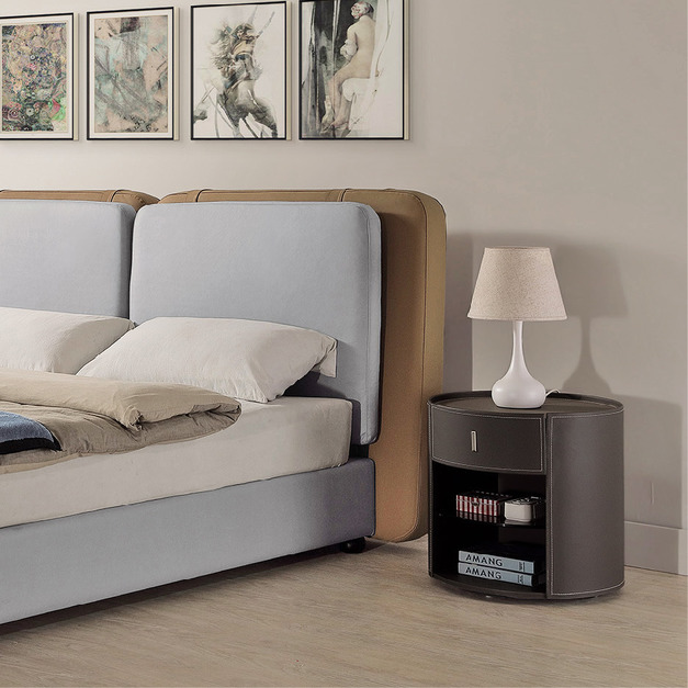 馬鞍皮床頭櫃│Q646A15-06