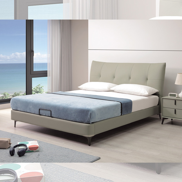 5尺(有6尺)半牛皮床台│Q646A11-04