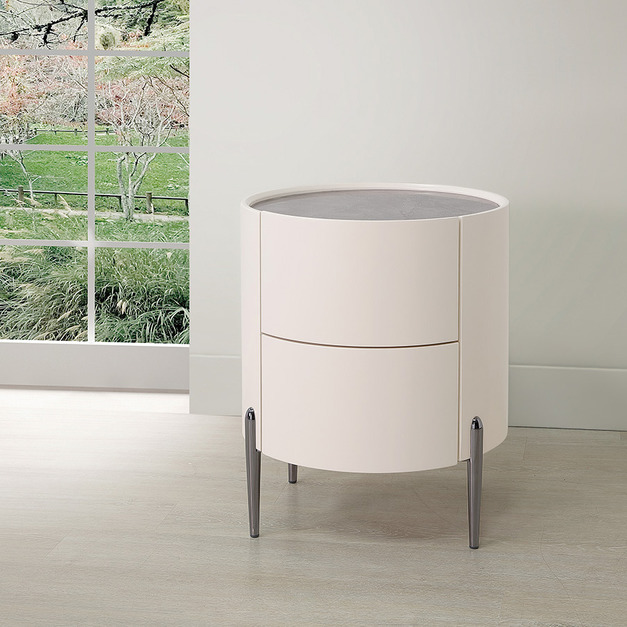 圓形岩板床頭櫃│Q646A30-03