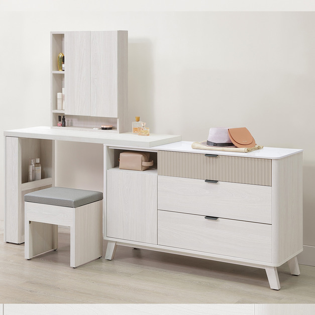 4尺岩板伸縮鏡台(含椅)│Q646A56-03