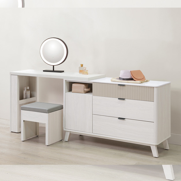 4尺岩板伸縮鏡台(含椅)│Q646A56-02