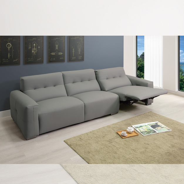 半牛皮電動沙發│Q646A201-02