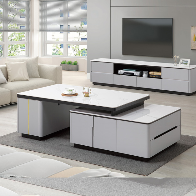 雙岩板伸縮茶几│Q646271-01