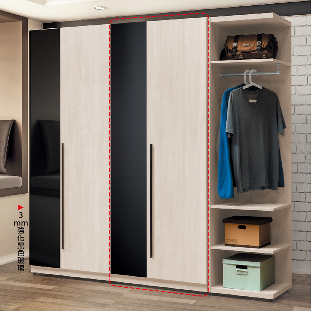 2.5尺雙吊隔板衣櫥│Q646A104-01