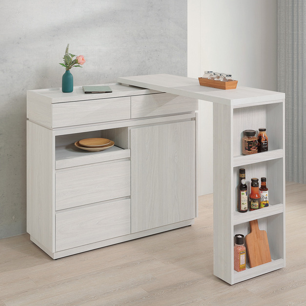 4尺伸縮餐櫃桌組│Q646A421-01