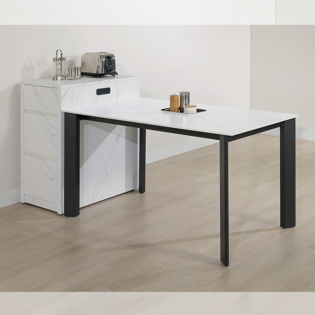 1.5&times;2.7尺白石紋桌邊櫃│Q646A412-02