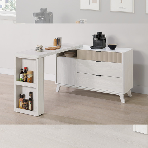 4尺岩板功能櫃桌組│Q646A421-03