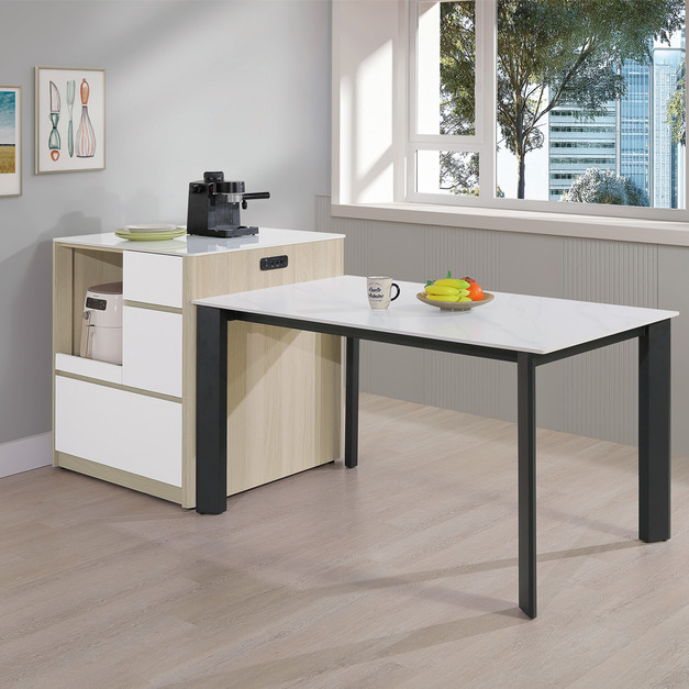 2.7×2.7尺岩板桌邊櫃│Q646A414-01