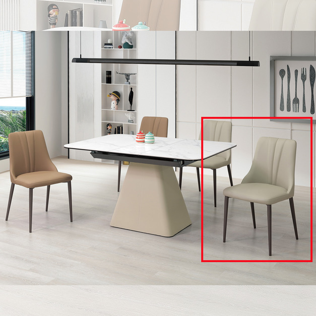 淺米灰餐椅│Q646A482-03