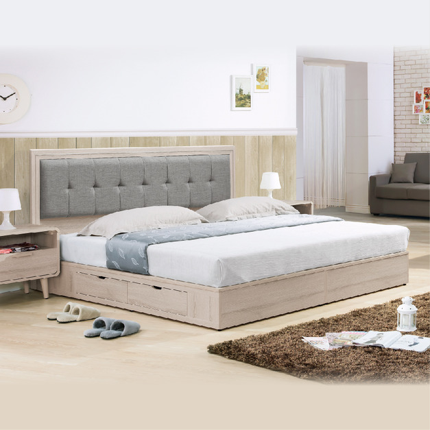 洗白橡木色5尺 ▪ 6尺床頭片│Q646A117-09