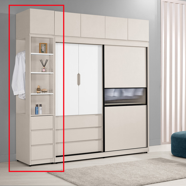 1.3尺被櫥式開放三抽衣櫥│Q6442017-2