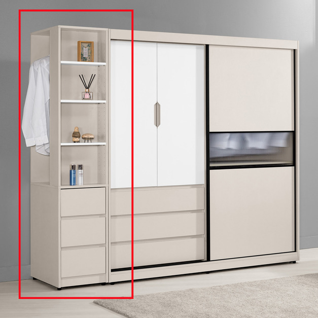 1.3尺開放三抽衣櫥│Q6442017-4