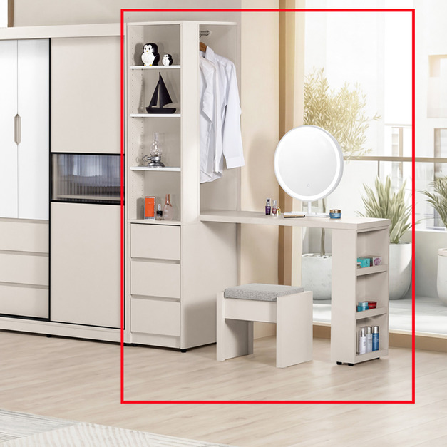 4尺多功能L型組合化妝台(全組)│Q6442011-4