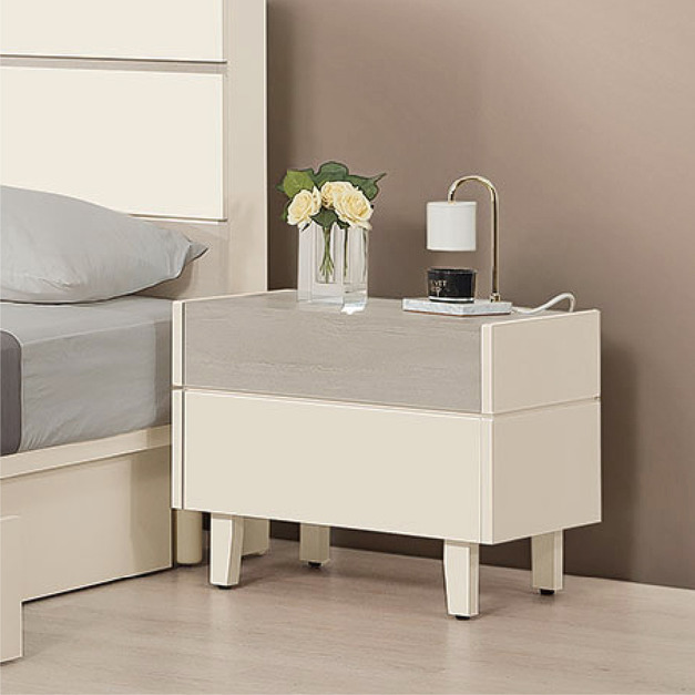 暖白色床頭櫃│Q677230-4