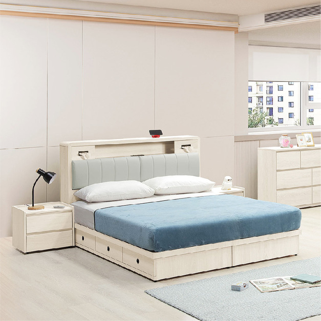 白榆木5尺三抽床底│Q677237-4