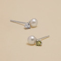 枝芽。Pearl | 養殖珍珠 | 925純銀耳環 (可改夾式耳環)_1