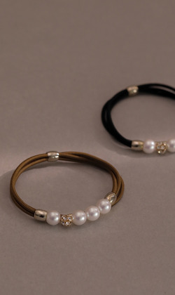 月影。手工彈性髮飾 (單入)