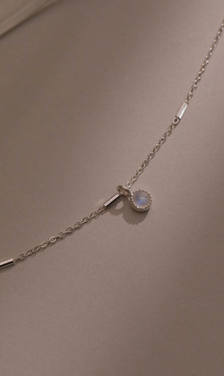 朗月。Moonstone | 月光石 | 925純銀手鍊