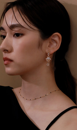 和煦。垂式耳環 (可改夾式耳環)