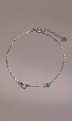 12月誕生石。Turquoise | 綠松石 | 925純銀手鍊