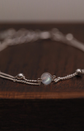 詩意。Labradorite | 拉長石 | 925純銀手鍊
