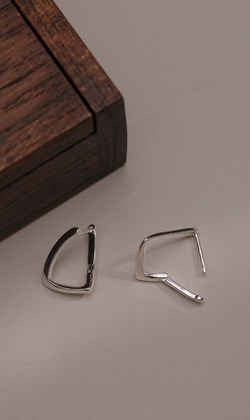 寂靜。925純銀耳環