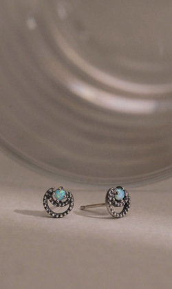 穿梭時空。Opal | 蛋白石 | 925純銀耳環