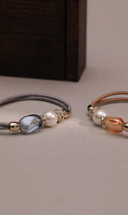 記憶的拼圖。手工彈性髮束 (單入)