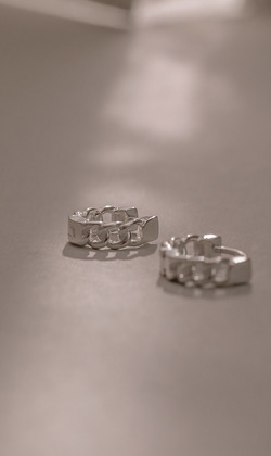 纏結。925純銀耳環