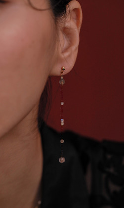 心澄。Labradorite | 拉長石 | 垂式耳環(可改夾式耳環)