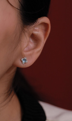 悠晨。Blue Chalcedony | 藍玉髓 | 925純銀耳環