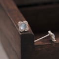 悠晨。Blue Chalcedony | 藍玉髓 | 925純銀耳環_2