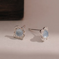 悠晨。Blue Chalcedony | 藍玉髓 | 925純銀耳環_1