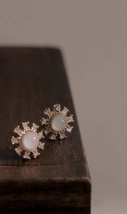 金穗。貼耳耳環(可改夾式耳環)