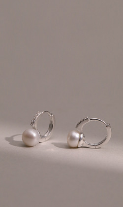 乘著月光。Pearl | 養殖珍珠 | 925純銀耳環